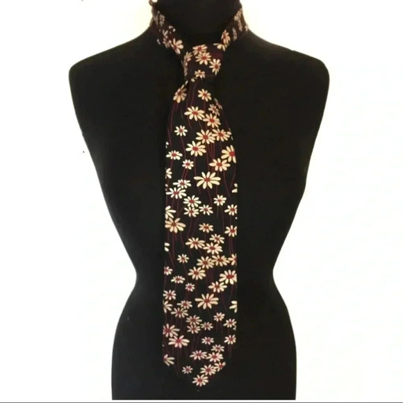 Structure Men’s Vintage floral Daisy Tie - Picture 1 of 6